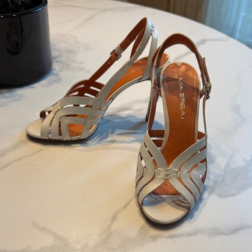 Via Spiga  Strappy Heels WHITE